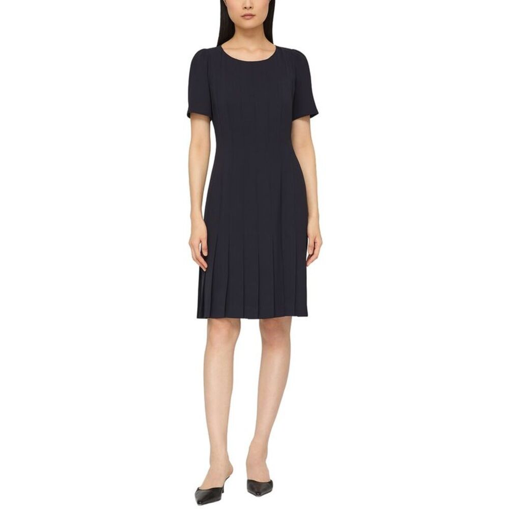 Lafayette 148 New York Womens Puff Sleeve Pleated Dress